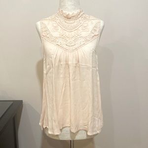 Forever 21 Laced Mockneck Sleeveless Blouse